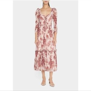 Cara Cara Estela Silk Chiffon Peasant Dress